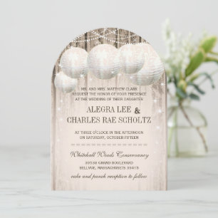 Invitation Barn Wood Under the Stars Mariage Paper Lantern