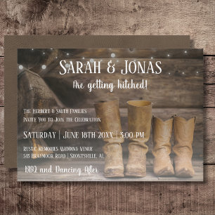 Invitation Barne & Bottes Rustique Cowboy Mariage de l'Ouest
