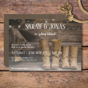 Invitation Barne & Bottes Rustique Cowboy Mariage de l'Ouest