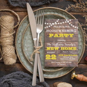 Invitation Barnwood allume l'invitation de pendaison de