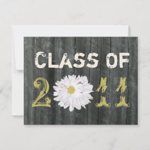Invitation Barnwood and Daisy Graduation Class Of 2011