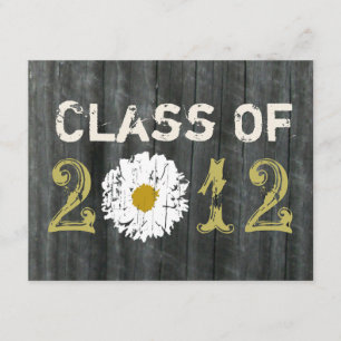 Invitation Barnwood and Daisy Graduation Class Of 2012