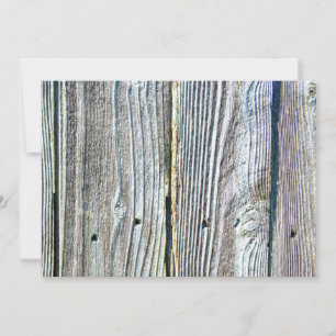 Invitation Barnwood bois grain écorce rustique