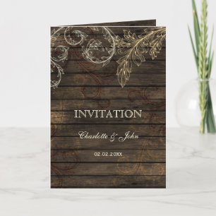 Invitation Barnwood, Mariage rustique florissant invite