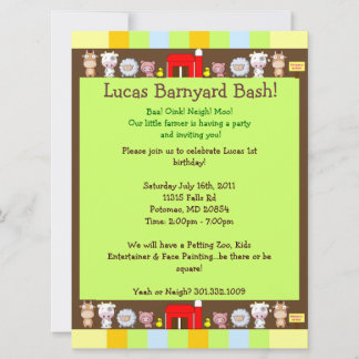 Invitation Barnyard Bash