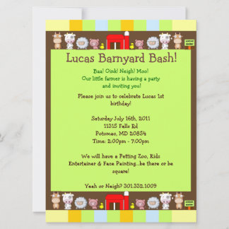 Invitation Barnyard Bash