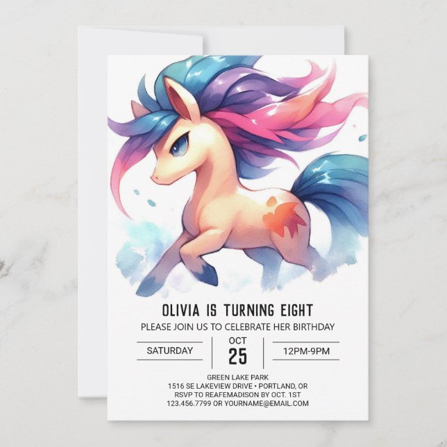 Invitation Barnyard Digital Horse Anniversaire (Devant)