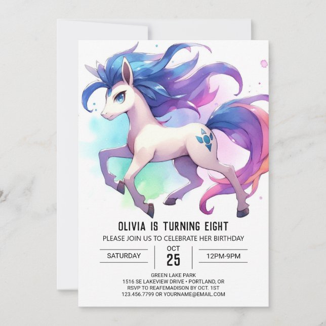 Invitation Barnyard Digital Horse Anniversaire (Devant)