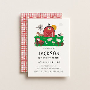 Invitation Barnyard Farm Thème Anniversaire