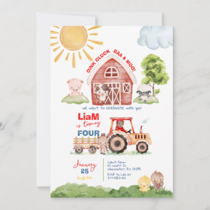 Invitation Barnyard N'Importe Quel Âge Anniversaire Photo Inv