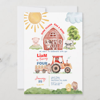 Invitation Barnyard N'Importe Quel Âge Anniversaire Photo Inv