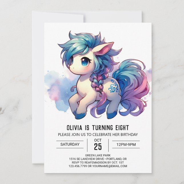 Invitation Barnyard Printable Horse Anniversaire (Devant)
