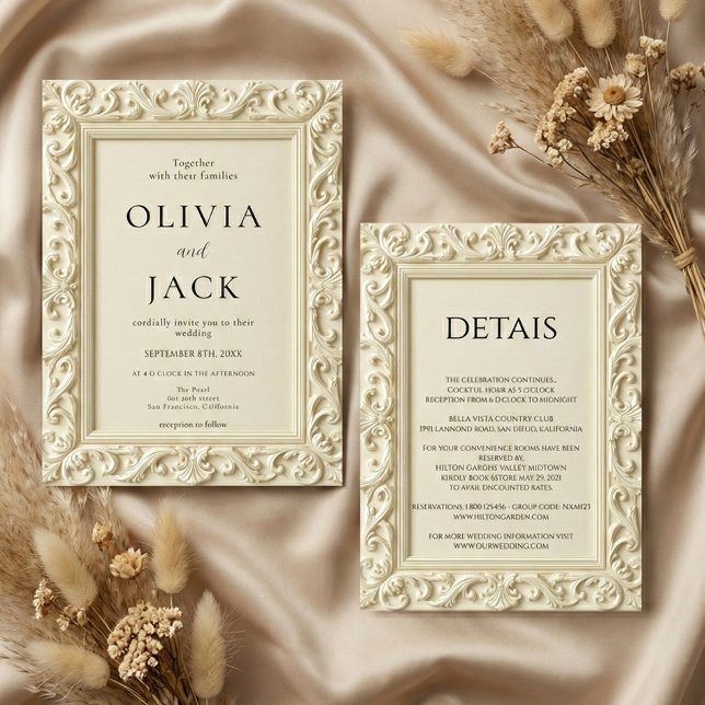 Invitation Baroque Elegance Wedding Frame Wedding (Créateur téléchargé)