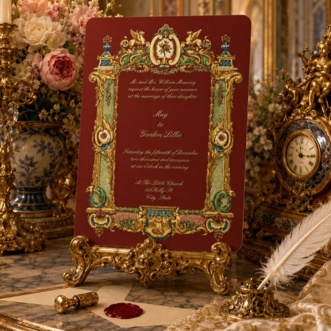 Invitation Baroque Rococo Rocaille Griffins Cadre Mariage (Créateur téléchargé)