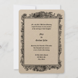 Invitation Baroque Rococo Rocaille Seashell Frame Mariage