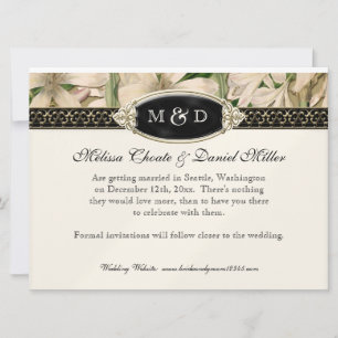 Invitation Baroque Vintage Lily Gold Formal Enregistrer la da