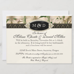Invitation Baroque Vintage Lily Or Formel Couples Douche