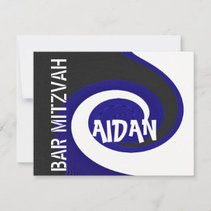 Invitation Barre à vagues bleues Mitzvah