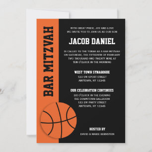 Invitation Barre de basket Mitzvah