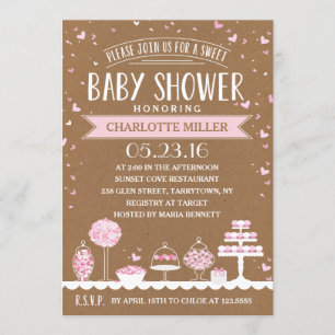 Invitation Barre de bonbons Baby shower