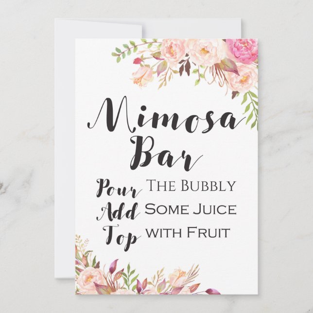 Invitation Barre de mimosa fleurie de Boho Signal 5x7" Taille (Devant)