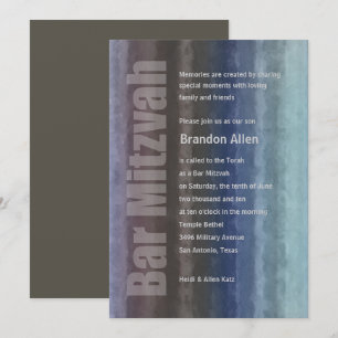 Invitation Barre Mitzvah Aquarelles