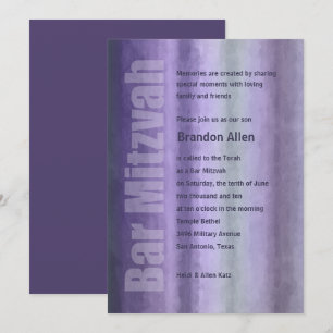 Invitation Barre Mitzvah Aquarelles