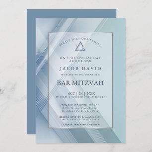 Invitation Barre Mitzvah Classic Nuances de lignes géométriqu