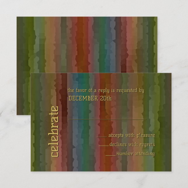 Invitation Barre Mitzvah Earth Tone Streets RSVP (Devant / Derrière)