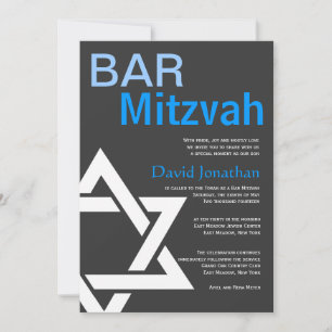 Invitation Barre moderne Mitzvah Annonces personna