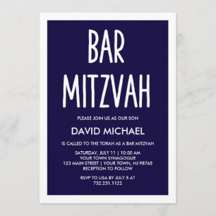 Invitation Barre moderne simple Mitzvah de typographie du