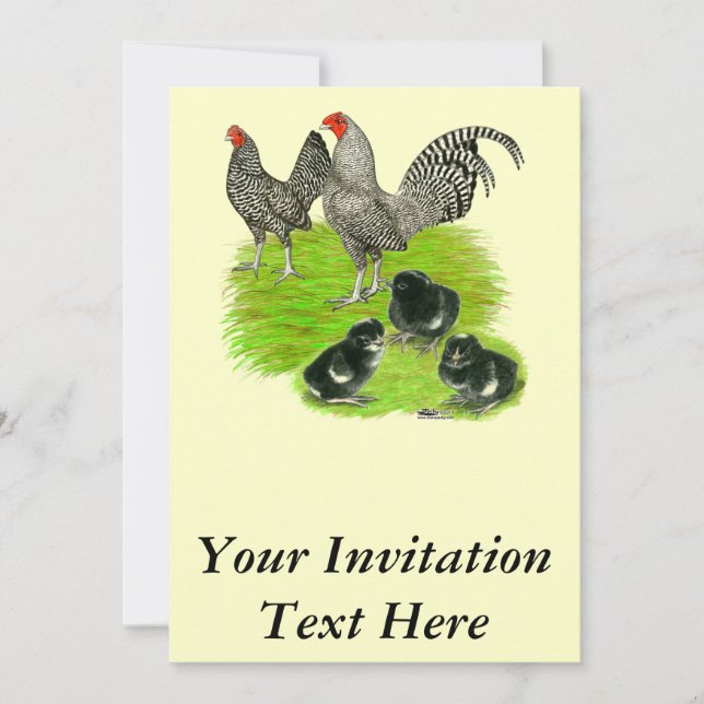 Invitation Barred Bantam Family (Devant)
