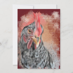 Invitation Barred Rock Hen