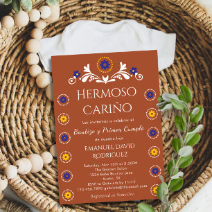 Invitation Barro Floral Cielito Lindo Baptême et Premier Anni
