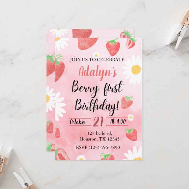 Invitation Barry premier anniversaire (Devant/Arrière en situation)