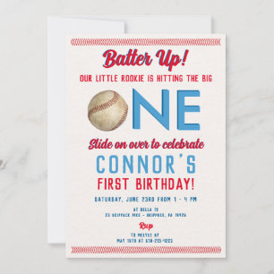 Invitation base-ball premier anniversaire imprimé ou numériqu