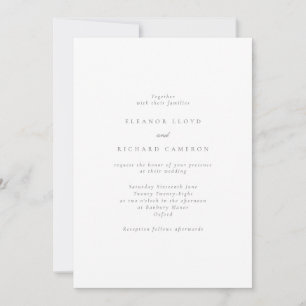 Invitation Base de texte gris simple pour Mariage de volume