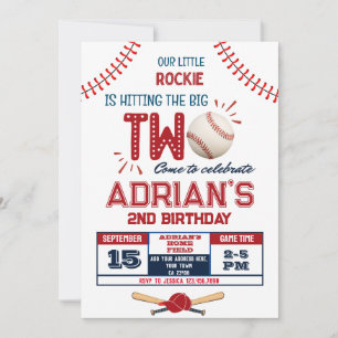 Invitation Baseball 2e anniversaire garçon