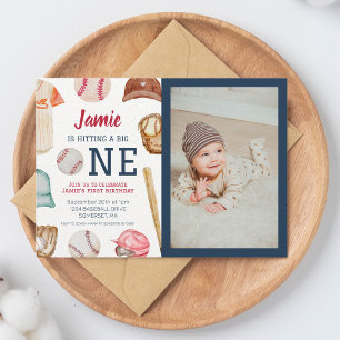 Invitation Baseball Big One Boy 1er Anniversaire