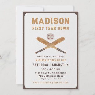Invitation Baseball Boy 1er Anniversaire Photo