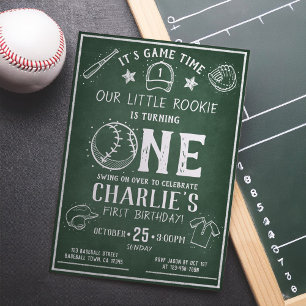 Invitation Baseball Chalkboard moderne Toute l'étoile 1er ann