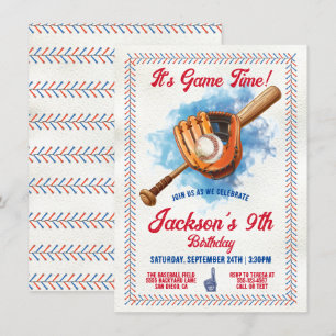 Invitation Baseball couture fête d'anniversaire