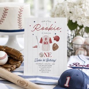 Invitation Baseball débutant Nom personnalisé Garçons 1er ann