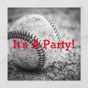 Invitation Baseball en noir et blanc