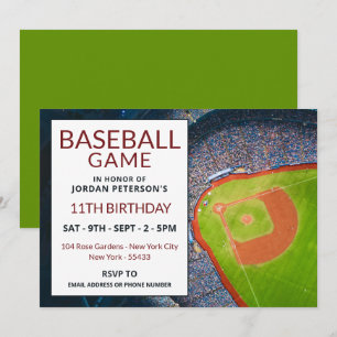 Invitation Baseball Field, Baseball Jeu Anniversaire