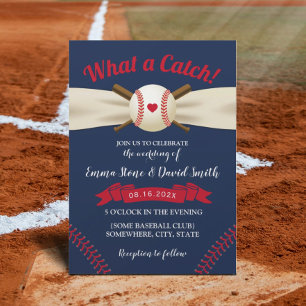 Invitation Baseball Love Sports Thème Elégant Mariage de la M