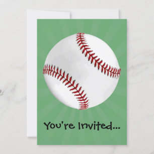 Invitation Baseball personnalisé sur Garçons verts