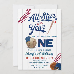 Invitation Baseball Premier Anniversaire Recrue de l'année