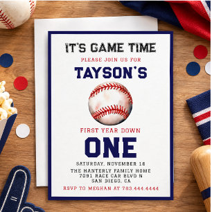 Invitation Baseball Première Année Down 1er Anniversaire