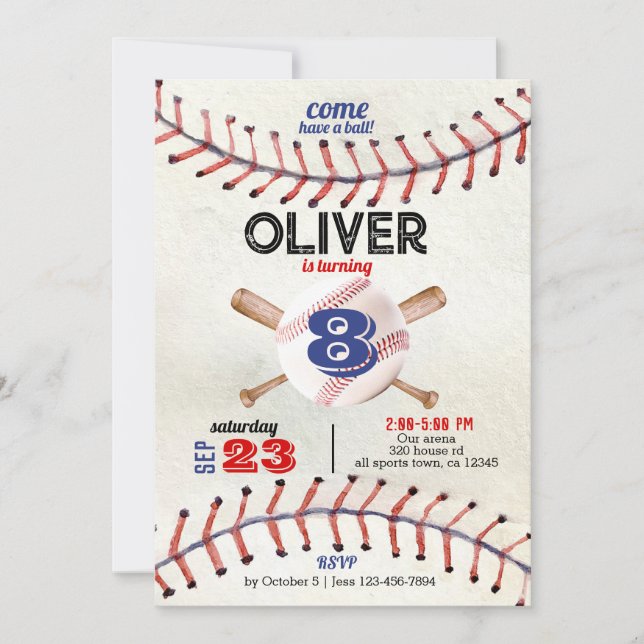 Invitation baseball, recrue de l'année (Devant)